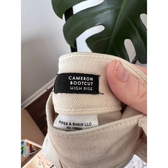 Veronica Beard Cameron Bootcut High Rise Jeans Ivory Size 32 Made in USA - Picture 5 of 6